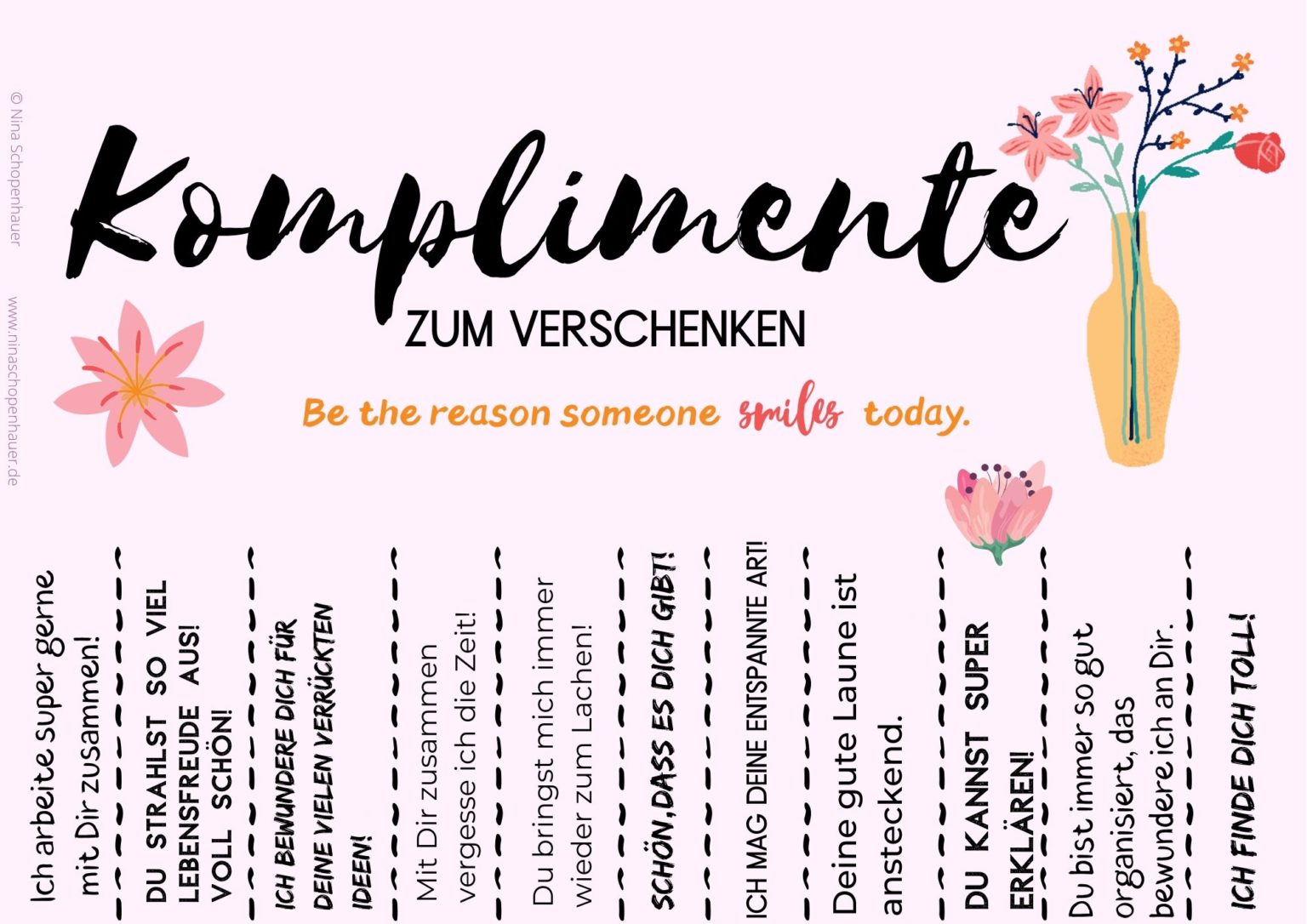 Komplimente – so kannst Du Glück verschenken – Lerncoaching Nina Schopenhauer